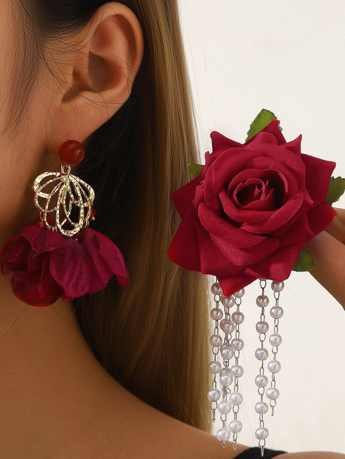 Flower Shape Chains Earrings Accessories