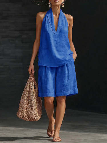 Elegant & Cozy Cotton-linen Two-piece Set