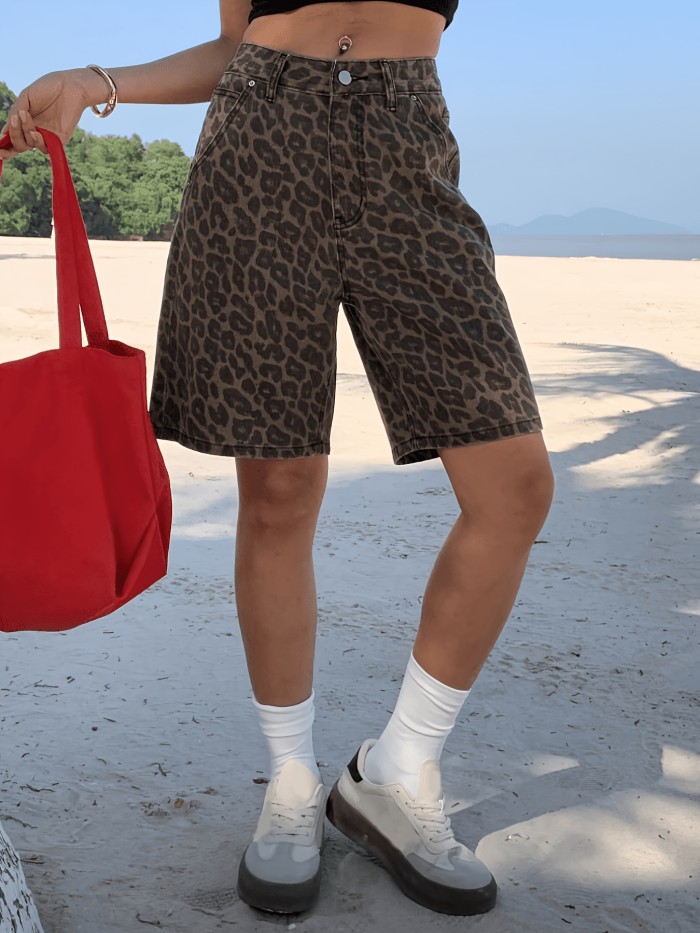 ✨ Polka Dot Printed Capri Jeans, casual wide leg design, soft washable fabric for daily and outdoor wear.