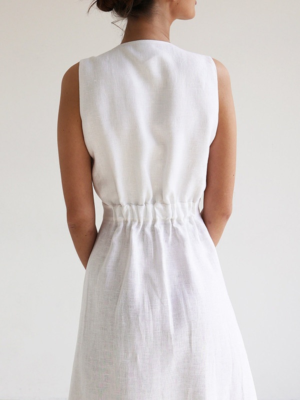 Split-Joint Sleeveless Loose V-Neck Maxi Dresses