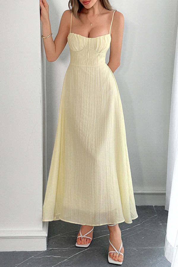 Solid Color Halter Backless Lace-up Holiday Slim Maxi Dress