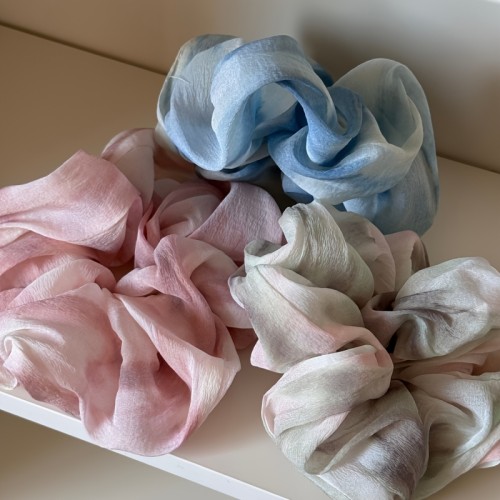 ✨3Pcs Sheer Chiffon Scrunchies Soft Elastic Style Ideal For Ponytail Bun Casual Dating All Seasons