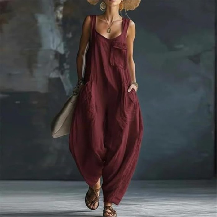 ✨V-Neck Hollow Sleeveless Jumpsuit 🤍