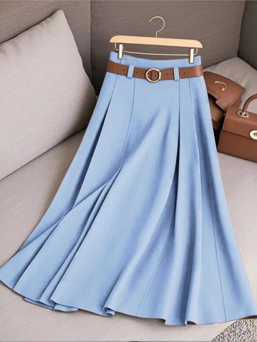 ✨2026 Patchwork Pleated A-Line Mid Skirt 🤍