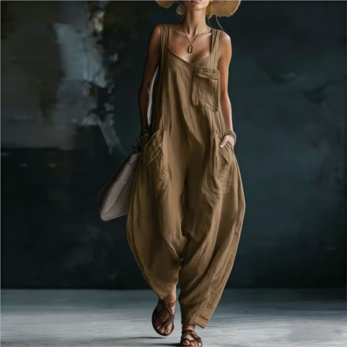 ✨V-Neck Hollow Sleeveless Jumpsuit 🤍
