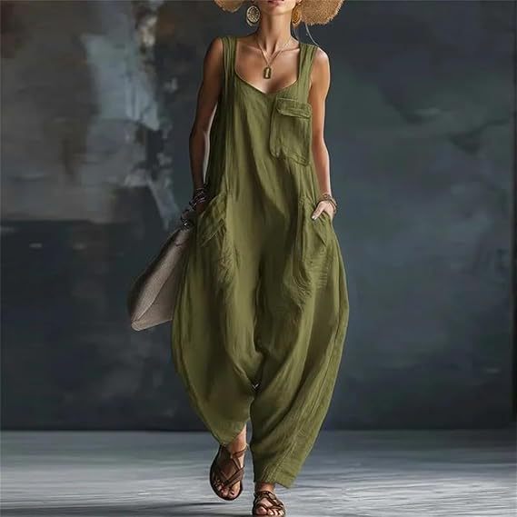 ✨V-Neck Hollow Sleeveless Jumpsuit 🤍