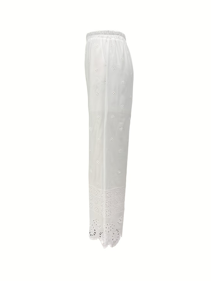 Women's Fashionable Casual Commuter Designer Hollow-Out Elegant Trousers