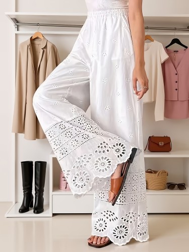 Women's Fashionable Casual Commuter Designer Hollow-Out Elegant Trousers