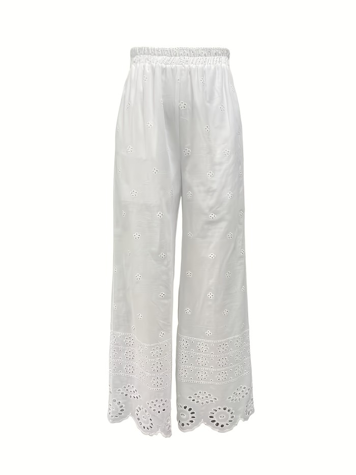 Women's Fashionable Casual Commuter Designer Hollow-Out Elegant Trousers