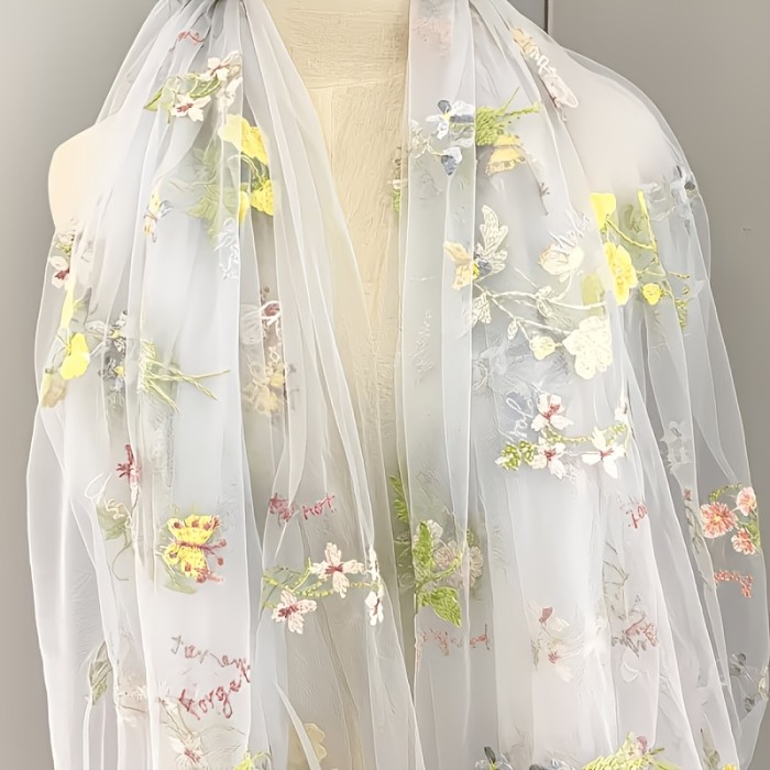 10Ft Floral Garden Tulle Table Runner for Spring, Perfect for Decorating Your Dining Table During Holidays, Weddings, Baby Showers, And Birthdays