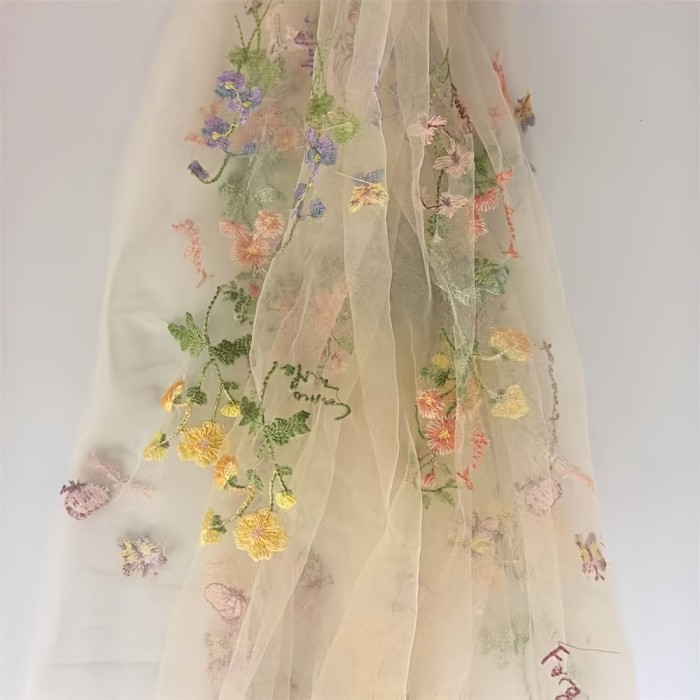 10Ft Floral Garden Tulle Table Runner for Spring, Perfect for Decorating Your Dining Table During Holidays, Weddings, Baby Showers, And Birthdays