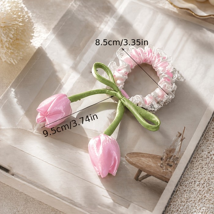 ✨French Lace Tulip Elastic Hair Ties 🌷