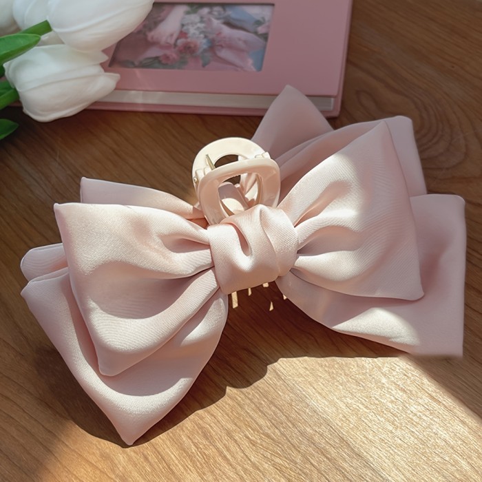 ✨Satin Bow Elegant Hair Claw 🖤