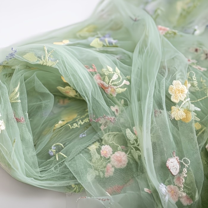 10Ft Floral Garden Tulle Table Runner for Spring, Perfect for Decorating Your Dining Table During Holidays, Weddings, Baby Showers, And Birthdays