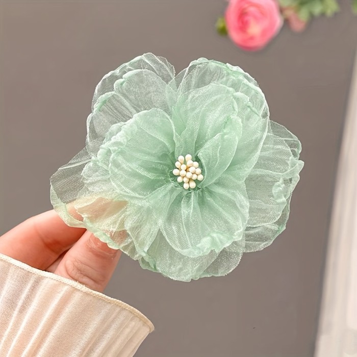 ✨Organza Camellia Sweet Hairpin 🌼