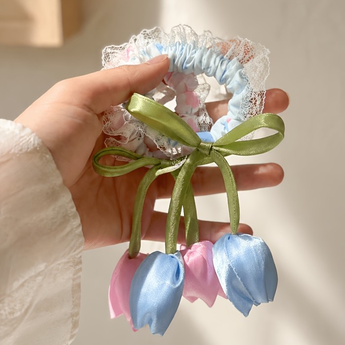 ✨French Lace Tulip Elastic Hair Ties 🌷