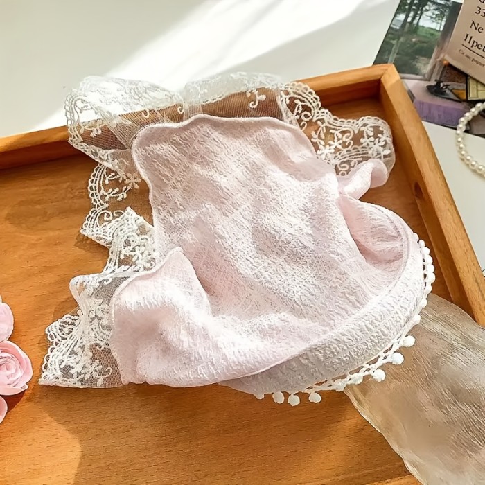 1pc Lace Headband Turban, Country Style Triangle Scarf Hair Cap, Beach Vibe All-Season Fashion Hair Accessory