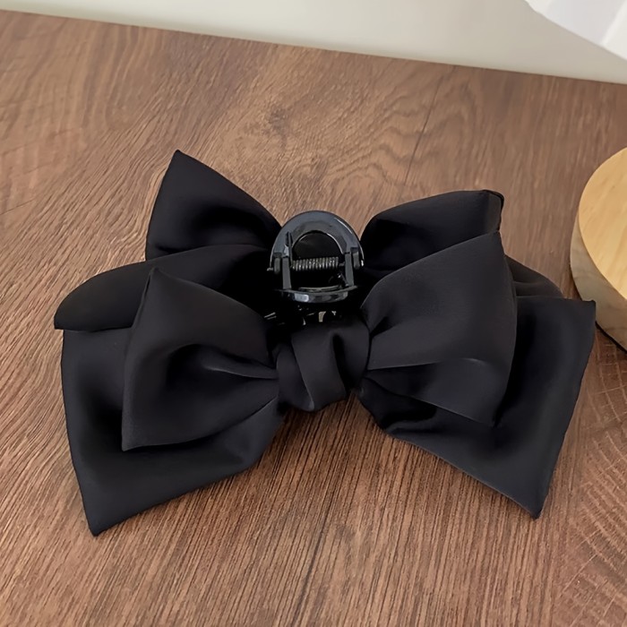 ✨Satin Bow Elegant Hair Claw 🖤