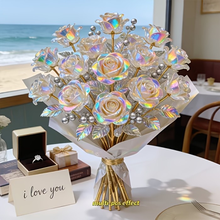 ✨Golden Foil Rose Berry Bouquet 🌹
