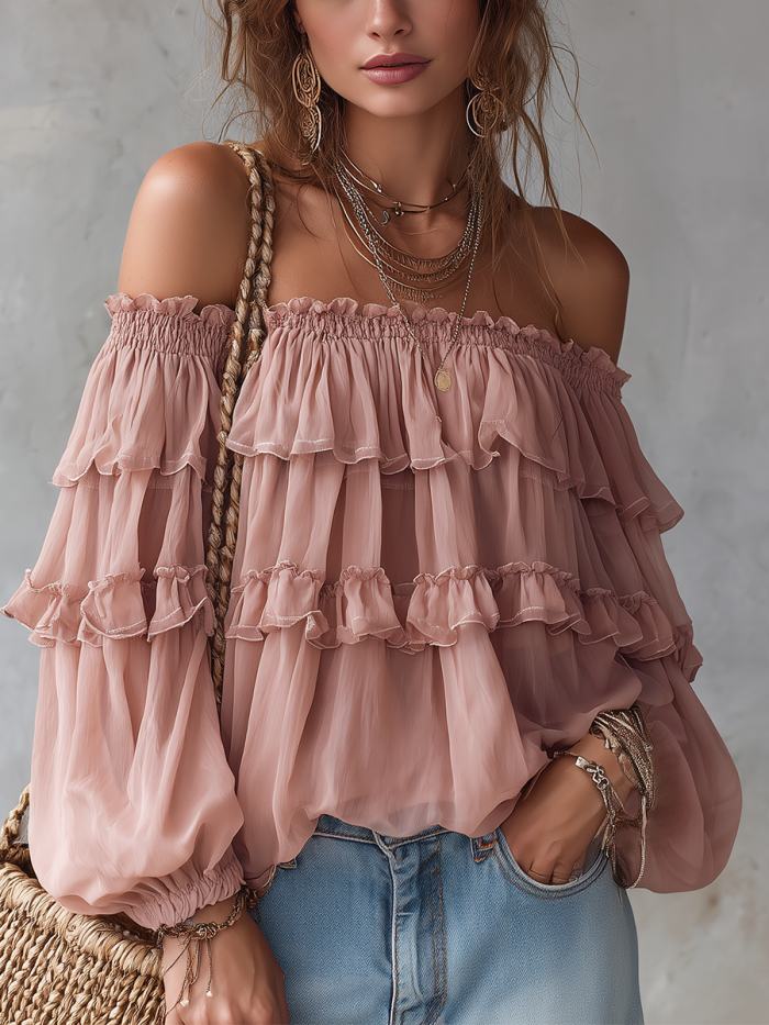 Soft Tiered Ruffle Blouse