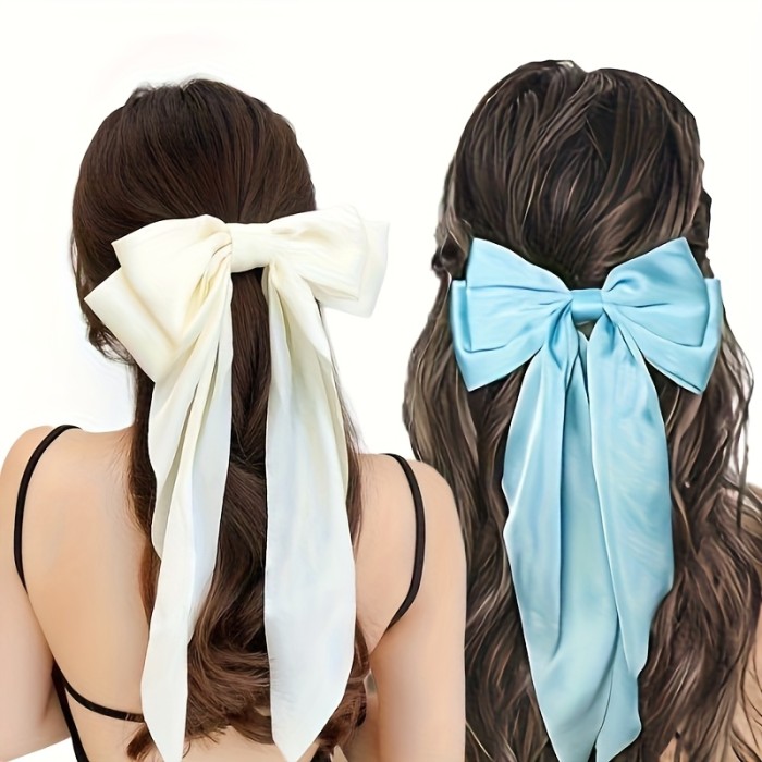 1pc Large Bow Long Flowing Headband, Elegant and Chic Hair Clip Decoration, 8 Colors Headband, Suitable for Daily Wear Hair Accessory