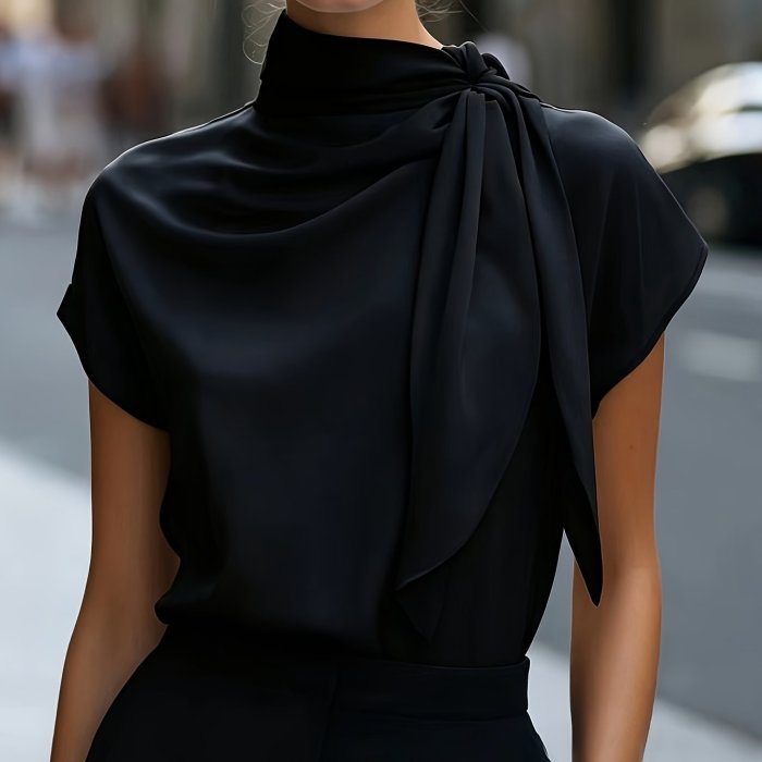 Spring\u002FSummer Fashion Elegant Side-Tie Shirt