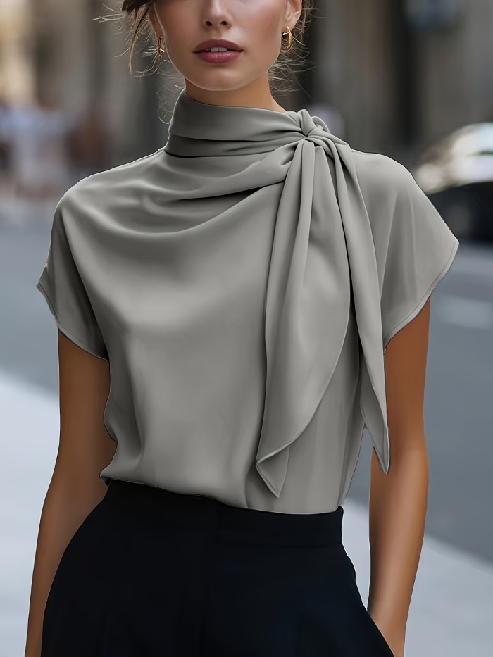 Spring\u002FSummer Fashion Elegant Side-Tie Shirt