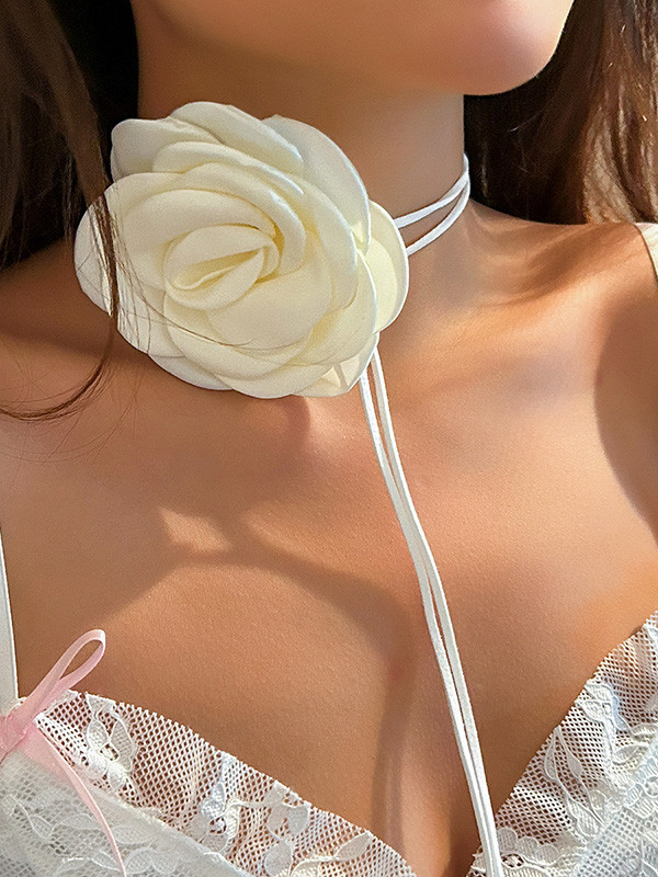 Lace-Up Flower Shape Necklaces Accessories Dainty Necklace
