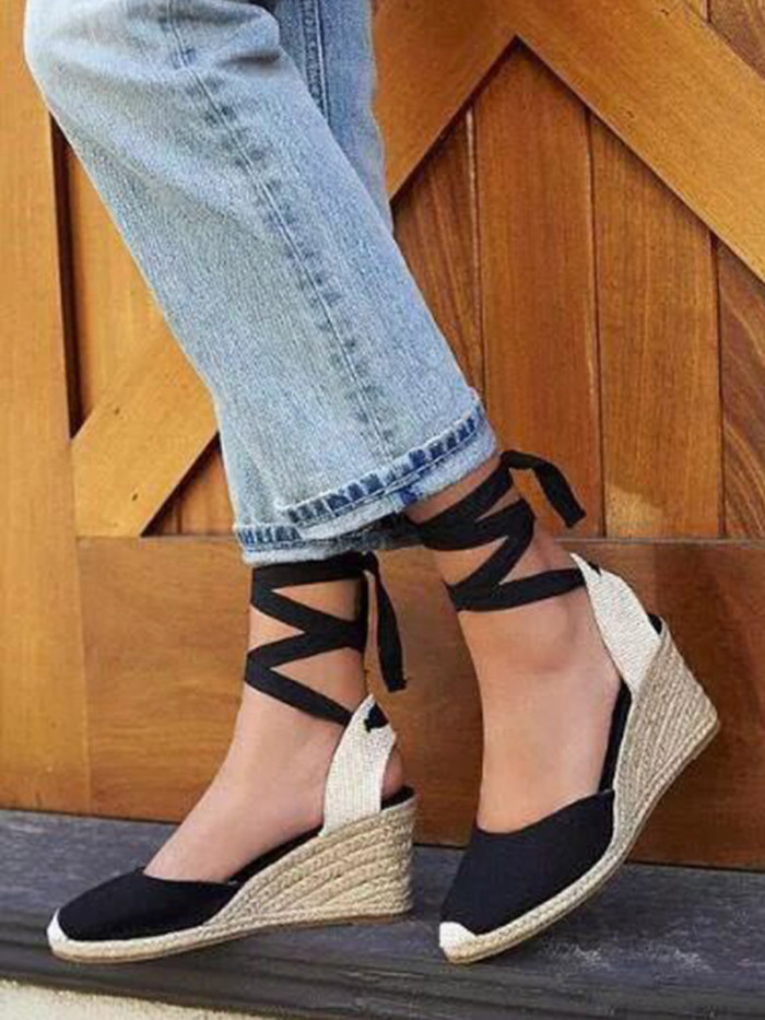 Tied Split-Joint Closed Toe Sandals