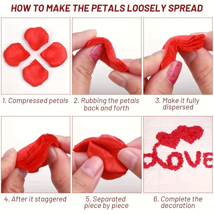 1008pcs\u002Fbag Artificial Petals | Wedding Roses, Fake Flower Roses for Engagement Proposal and Valentine'S Day, Plastic Material, Non