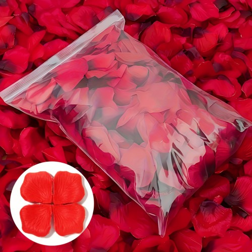 1008pcs\u002Fbag Artificial Petals | Wedding Roses, Fake Flower Roses for Engagement Proposal and Valentine'S Day, Plastic Material, Non