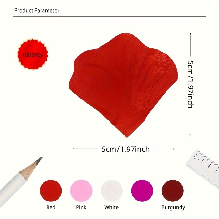 1008pcs\u002Fbag Artificial Petals | Wedding Roses, Fake Flower Roses for Engagement Proposal and Valentine'S Day, Plastic Material, Non