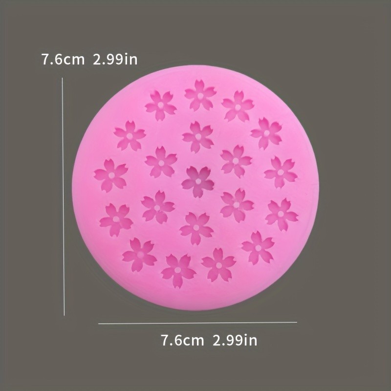 1pc, 20-Hole Mini Cherry Blossom Shaped Chocolate Flip Candy Flower Cake Decorative Baking Tool