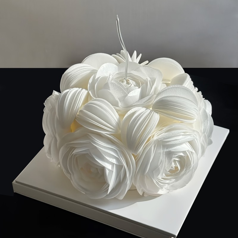 120\u002F160\u002F210pcs 3D Round Cake Decorations, DIY Swan and Rose Flower Shaped Cake Borders, Spherical Baking Decorations
