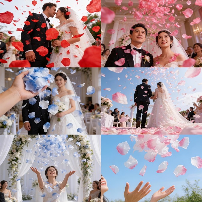 1008pcs\u002Fbag Artificial Petals | Wedding Roses, Fake Flower Roses for Engagement Proposal and Valentine'S Day, Plastic Material, Non