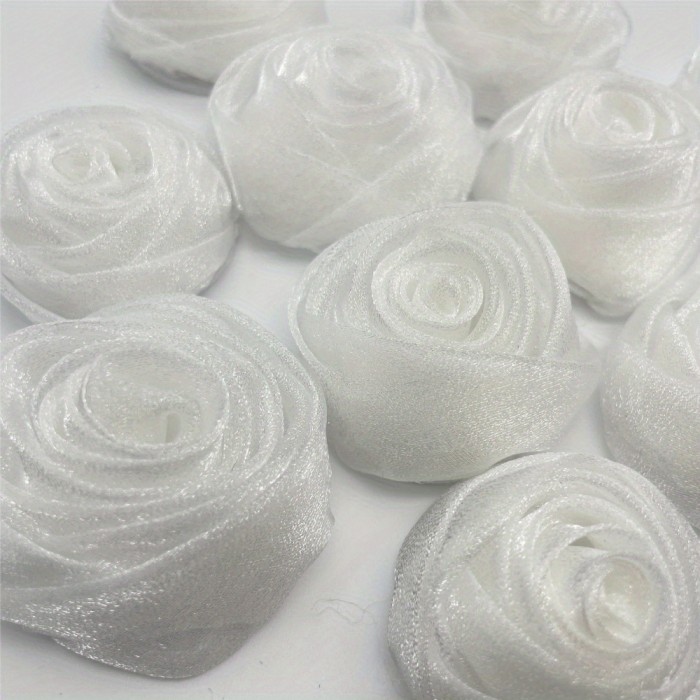 Set of 4 Gauze Roses, Each 1.97 inch Wide - Perfect for Projects, Versatile Organza Flowers Ideal for Hair Additions And Home Decor, Suitable for Occasions Like Christmas, Easter, Valentine'S Day, Mother'S Day, And Graduation Ceremonies
