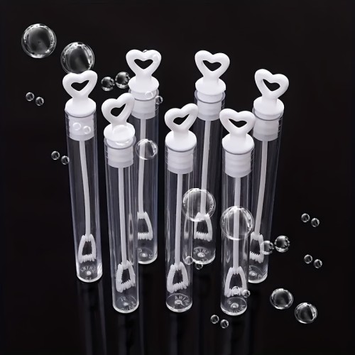 20pcs Mini Wedding Bubble Wand (White Circle Style), Ideal Party Favors for Anniversaries, Celebration Supplies, Valentine's Day, Pool Parties, Family Reunion, Anniversary Gifts, Elegant Party Decor, Festive Accessories, Easy to Use, Reusable Favors