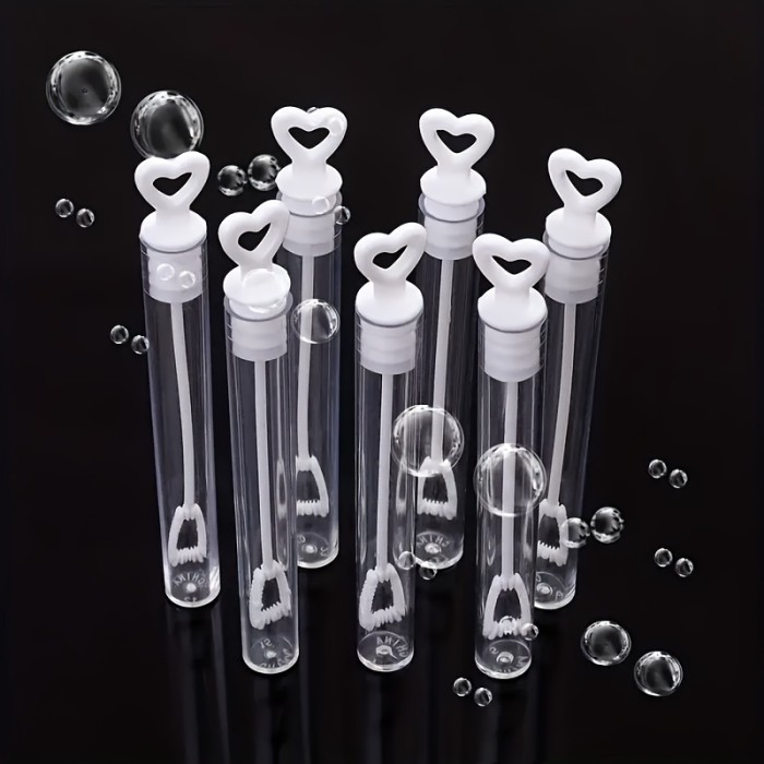 20pcs Mini Wedding Bubble Wand (White Circle Style), Ideal Party Favors for Anniversaries, Celebration Supplies, Valentine's Day, Pool Parties, Family Reunion, Anniversary Gifts, Elegant Party Decor, Festive Accessories, Easy to Use, Reusable Favors