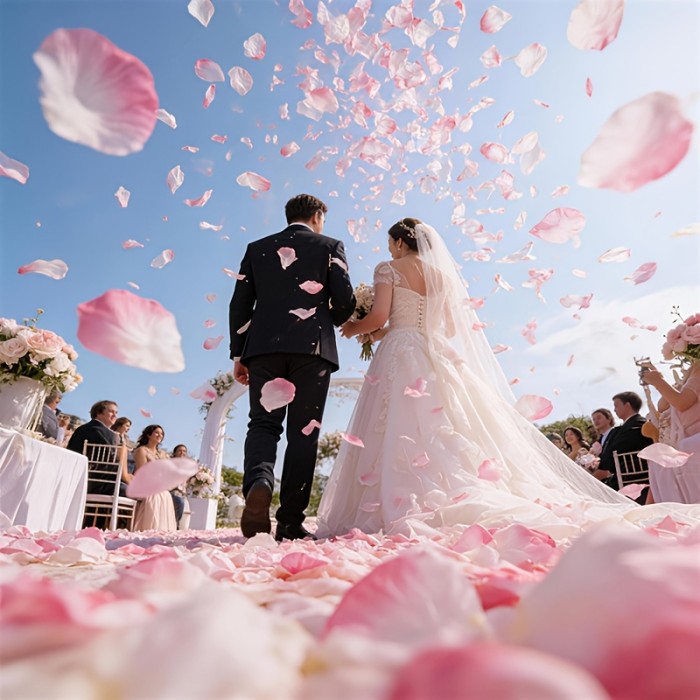 1008pcs\u002Fbag Artificial Petals | Wedding Roses, Fake Flower Roses for Engagement Proposal and Valentine'S Day, Plastic Material, Non