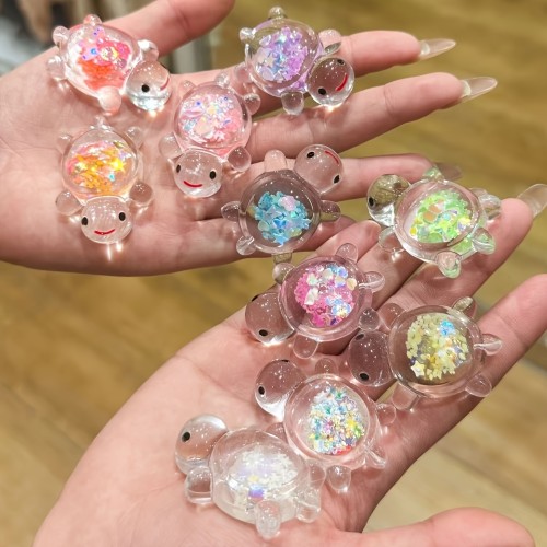 Random Color 10pcs Glow-in-the-Dark Sea Turtle Decorations, Colorful Confetti Turtle Statues, Indoor & Outdoor Use, Perfect for Parties, Festivals, and Anime-Themed Home Decor, Party Accessories | Whimsical