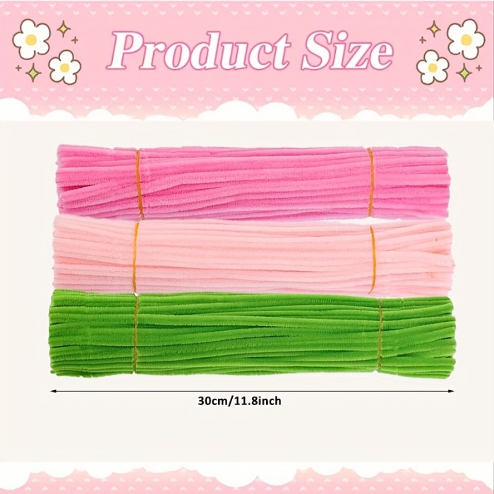 400pcs Pipe Cleaner Bouquet Kit for Crafting Exquisite Bouquets, Chenille Stem DIY Art Projects, Creative Floral Gifts, Handmade Crafts for Family Gatherings, Mother's Day, and Graduation Celebration Gifts