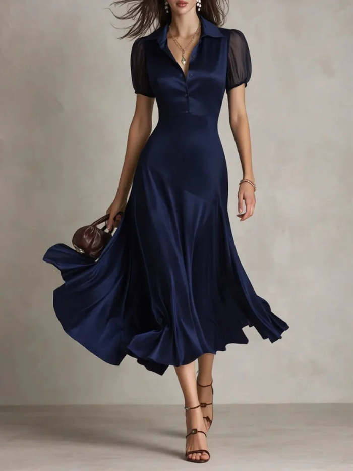 Women's V-neck Elegant Short Sleeve Dress