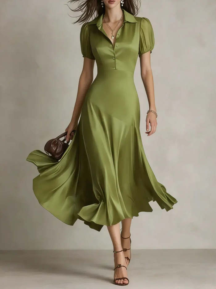 Women's V-neck Elegant Short Sleeve Dress