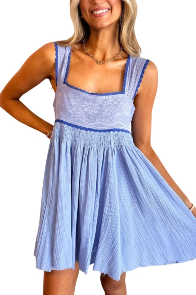 Wide Strap Mini Dress