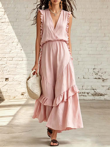 Women's Minimalist Cotton-linen Sleeveless Dress