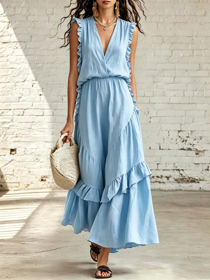 Women's Minimalist Cotton-linen Sleeveless Dress