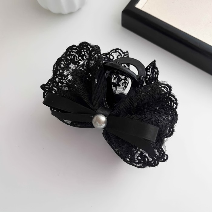 New Lace Bow Hair Claw Clip, Half-Up Hairstyle Clip for the Back of the Head, Updo Hair Claw Clip, Shark Clip Hair Accessory