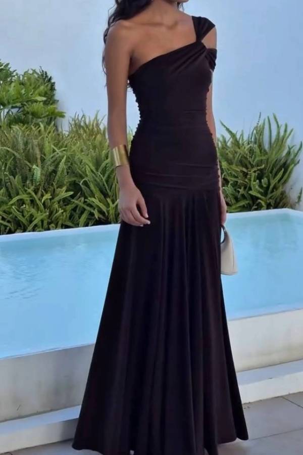 Off-shoulder Slim-Fit Maxi Dress