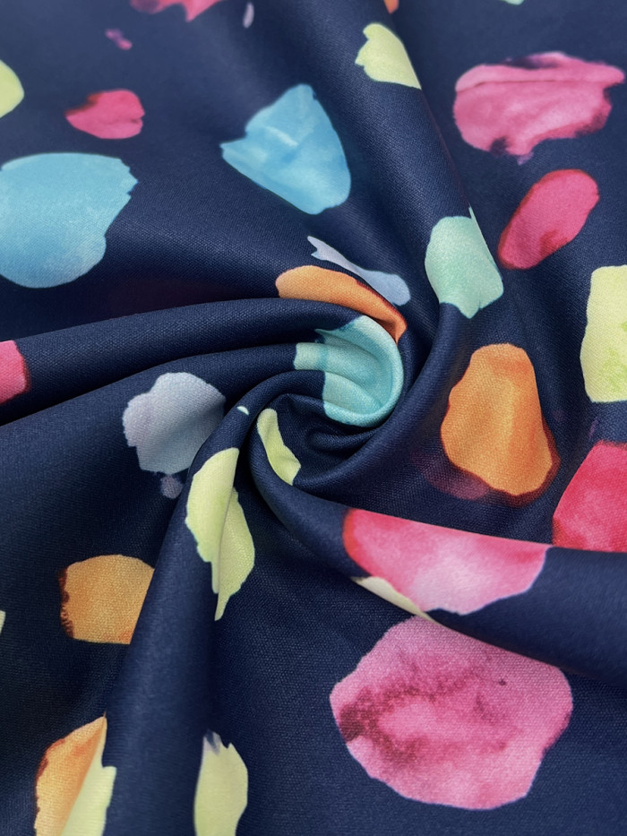 Polka Dot Pockets Elasticity Contrast Color Wide Leg High Waisted Trousers Pants