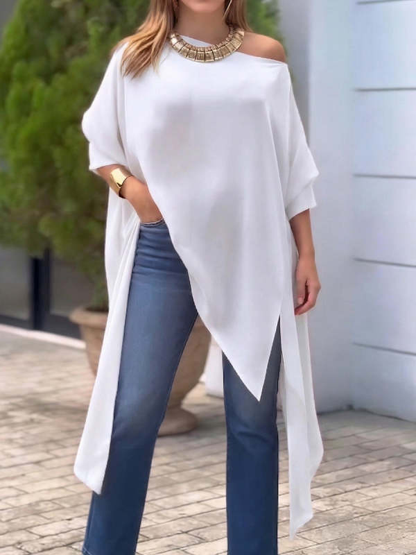 Stylish & Cozy Loose Irregular Hem Blouse